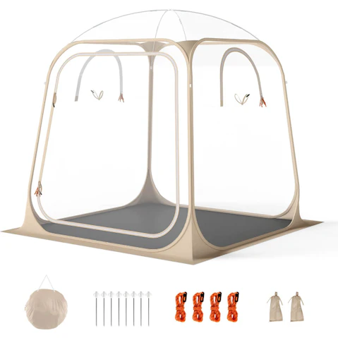 Costway 215 x 215cm Pop-Up Sports Bubble Tent - Clear