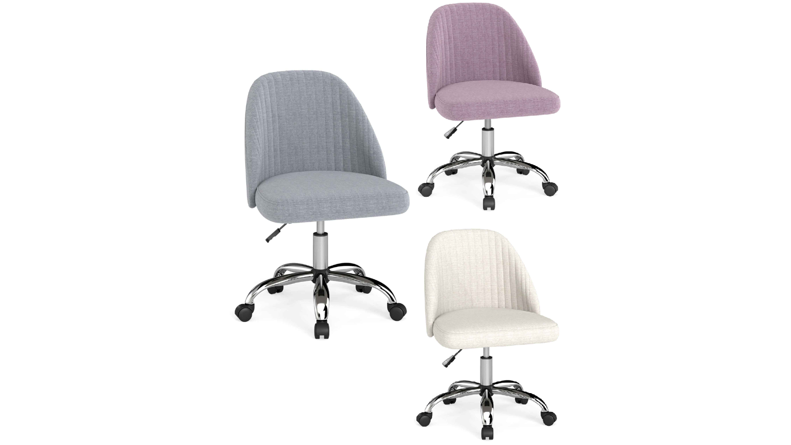 Costway Modern Armless Swivel Desk Chair with Padded Seat and Backrest
