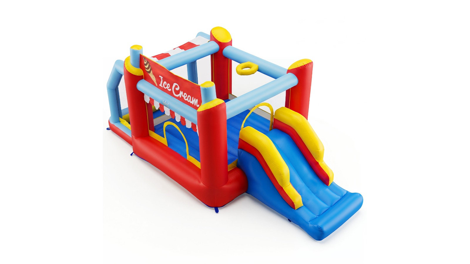 Costway 5-in-1 Inflatable Ice Cream Jumping Playhouse with Slide and Ball Pit