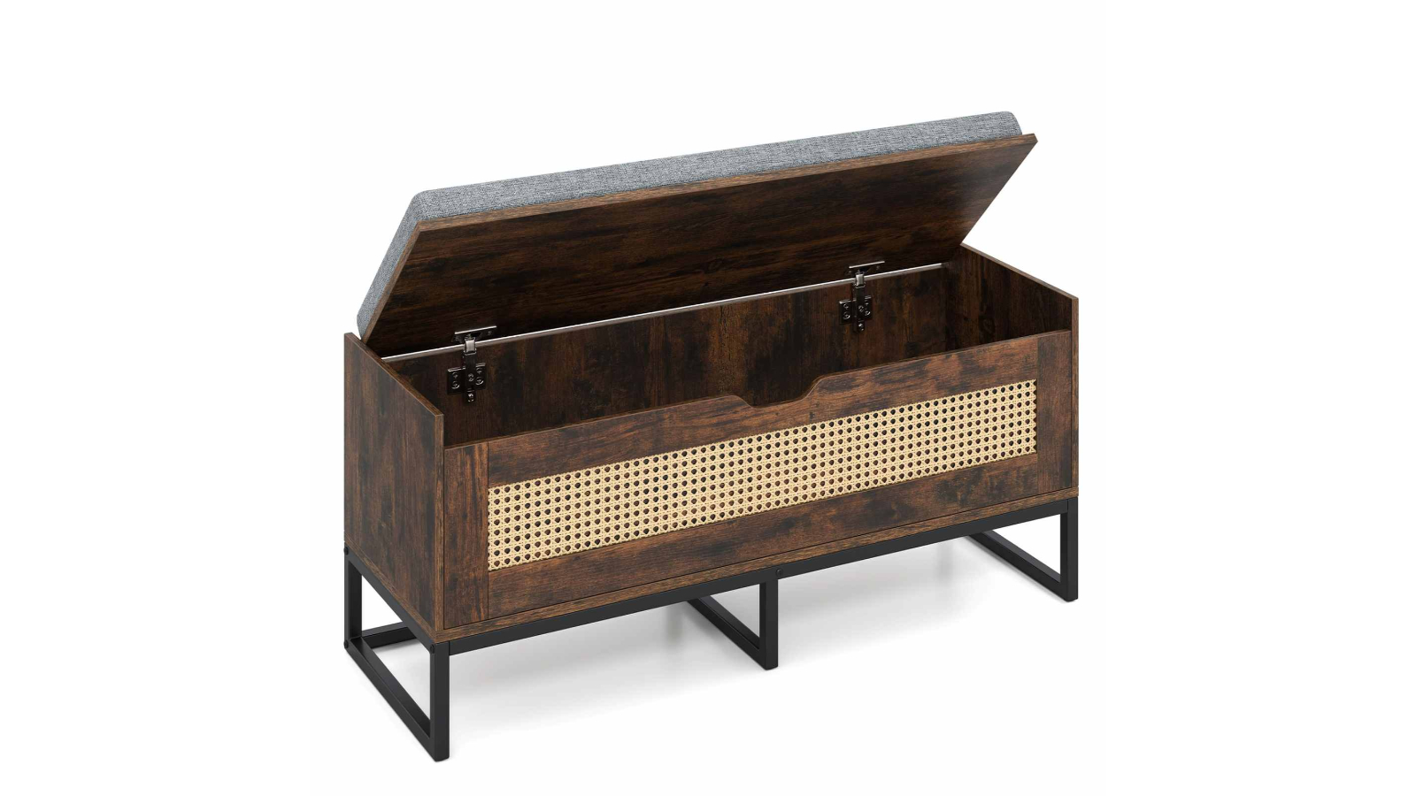Costway Rattan Storage Chest with Padded Seat - 100cm