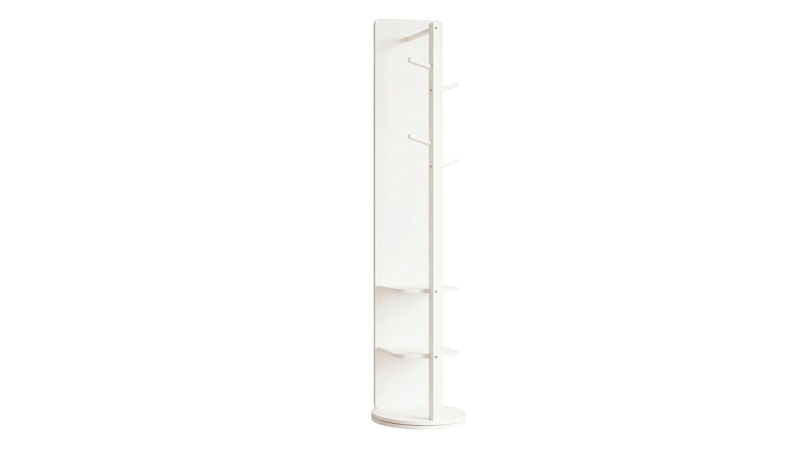 Costway 3-in-1 White Swivel Full Length Mirror with Coat Rack and Storage Organizer