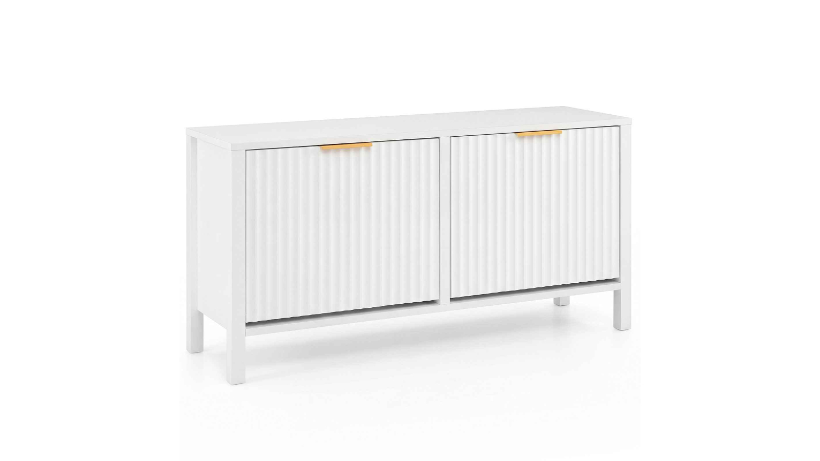 Costway Modern Shoe Storage with 2-Flip Drawer- White