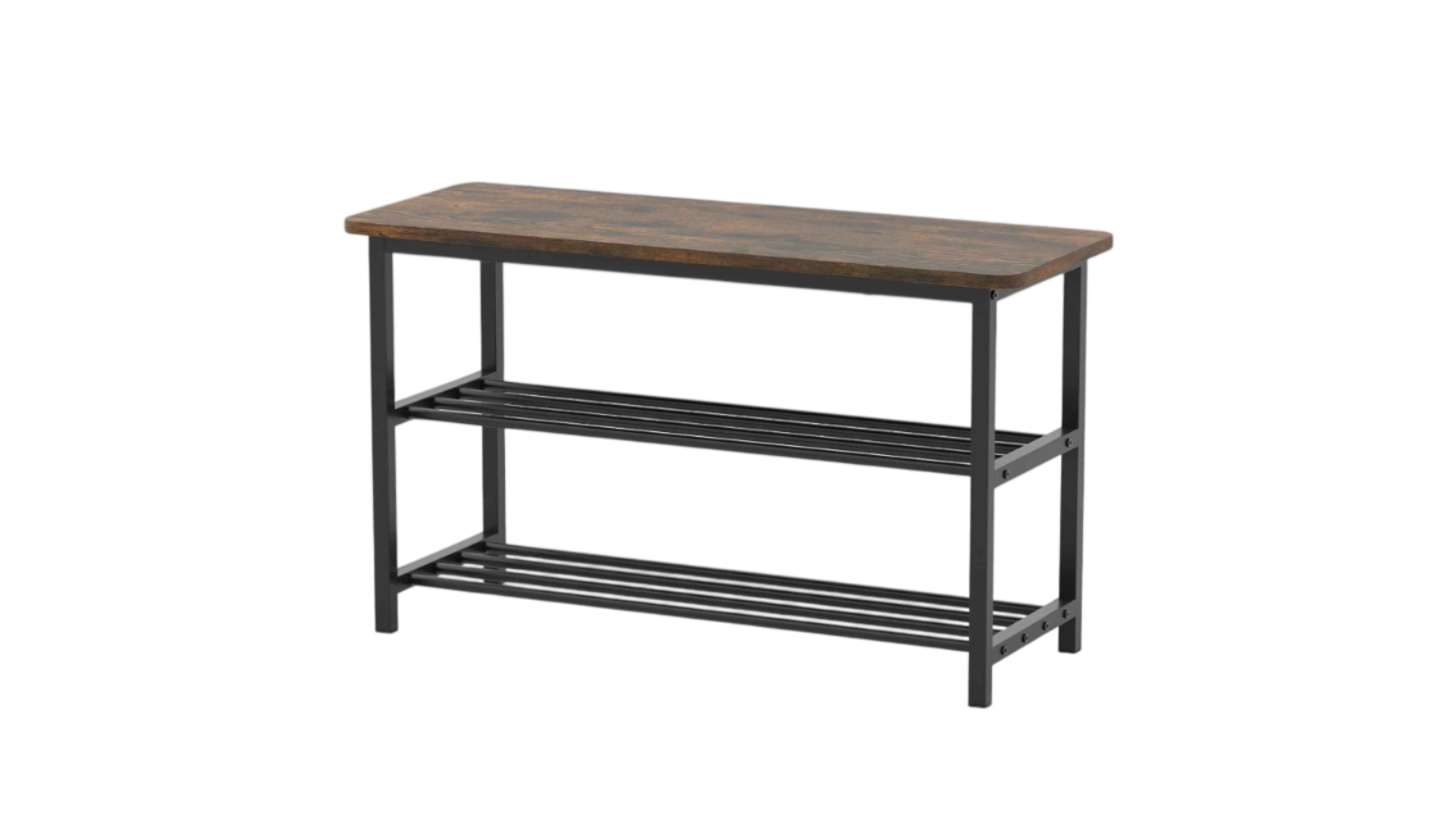 Costway 2-Tier Rustic Shoe Rack Storage Bench