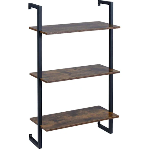 Costway 3-Tier Industrial Kitchen Wall Hanging Bookshelf