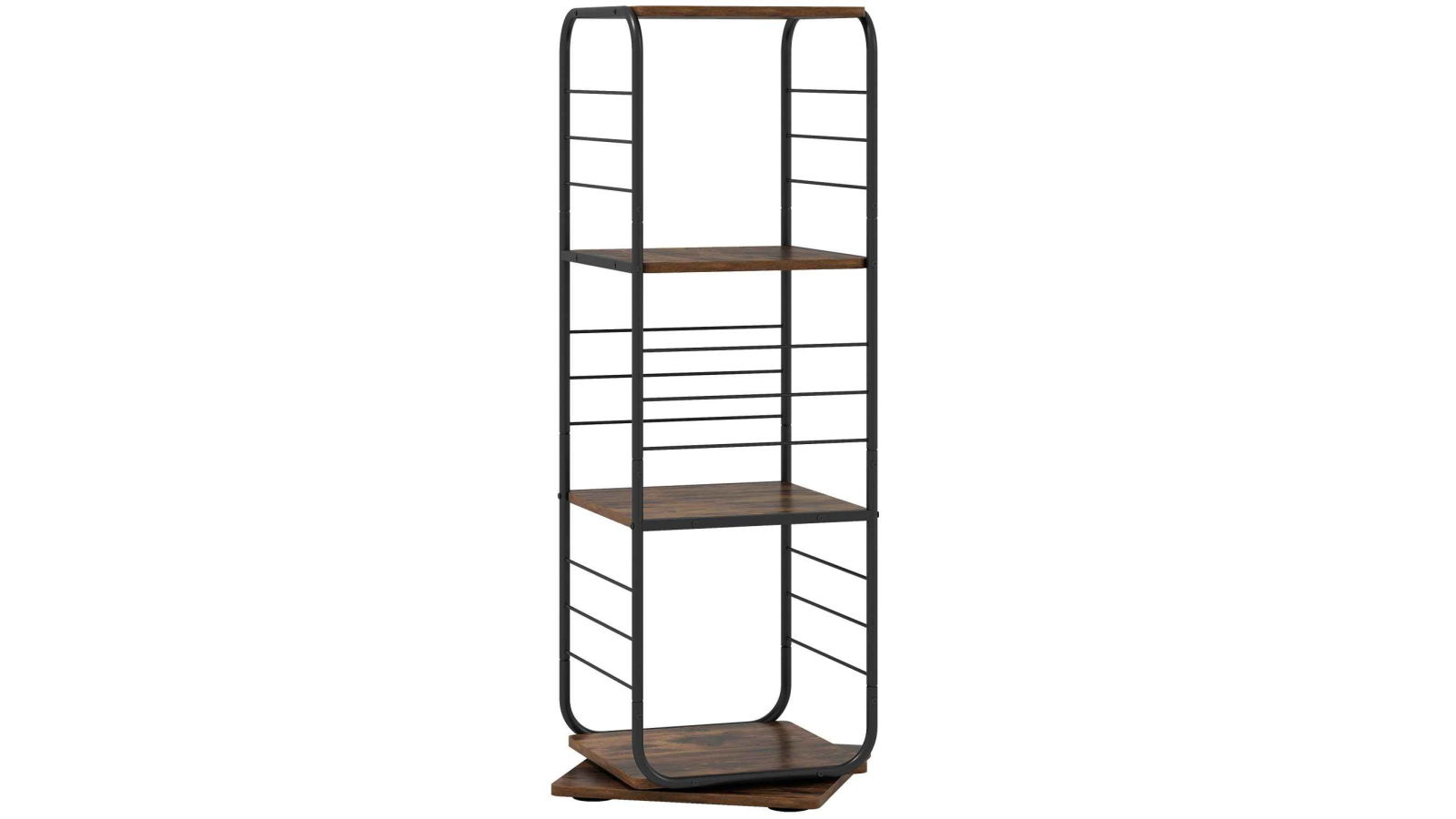 Costway 4-Tier Rotating Corner Bookshelf with Metal Frame