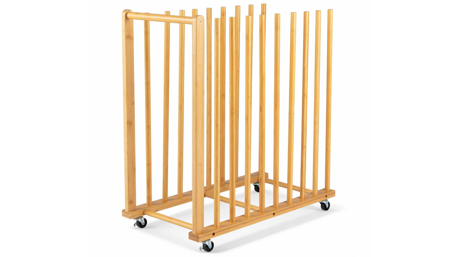 Costway Bamboo Studio Organiser Art Drying Rack with Wheels