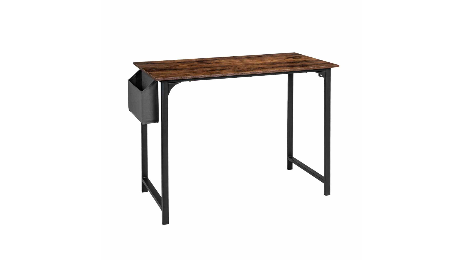 Costway Industrial Computer Office Desk with Storage Bag and Hanging Hook