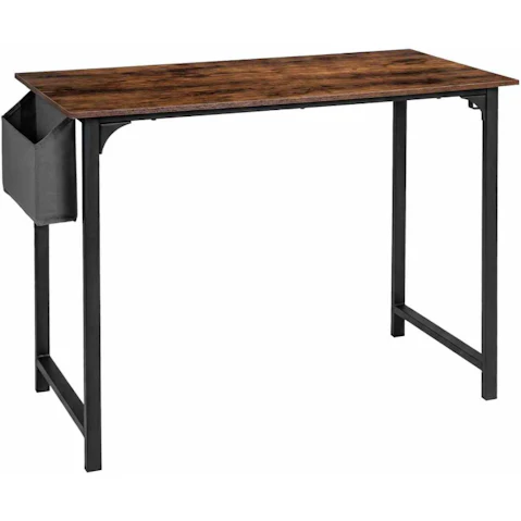 Costway Industrial Computer Office Desk with Storage Bag and Hanging Hook