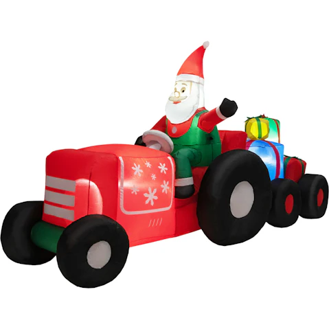 Costway 270cm Christmas Inflatable Santa in Truck with Gifts