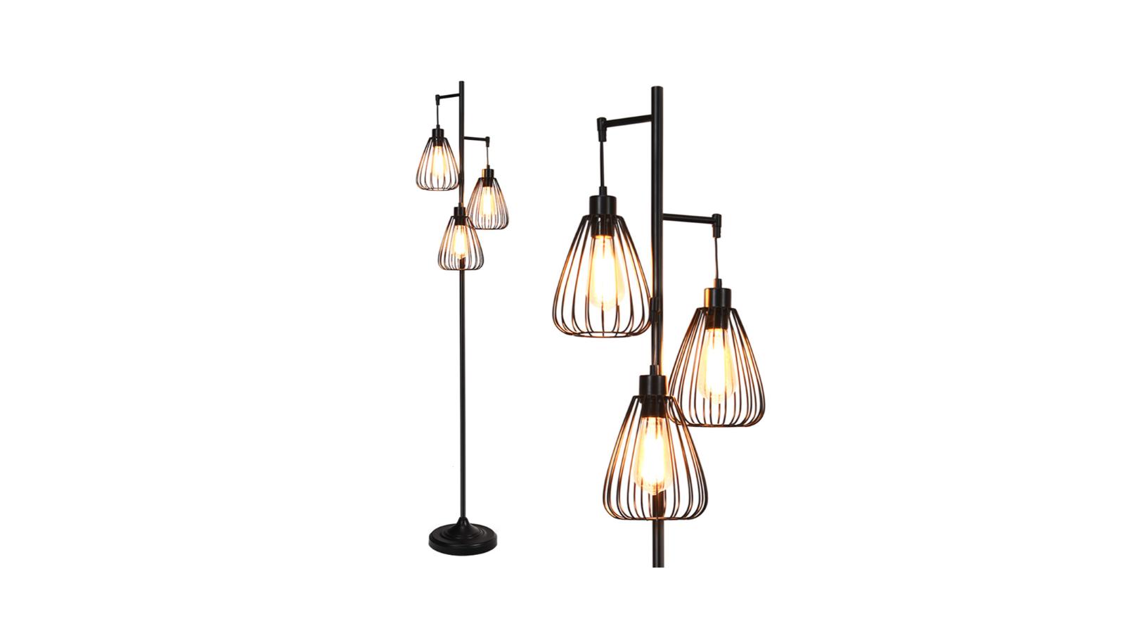 Costway 3-Shade Industrial LED Reading Floor Lamp Light - 1.7m