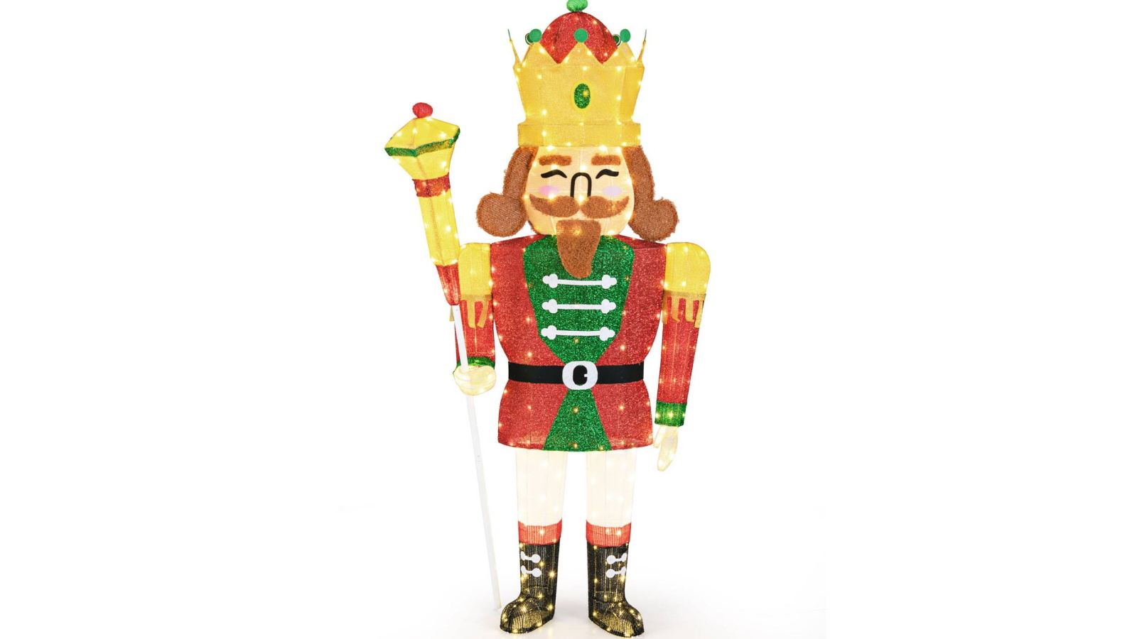 Costway Pre-lit Nutcracker King with 236 LED Lights
