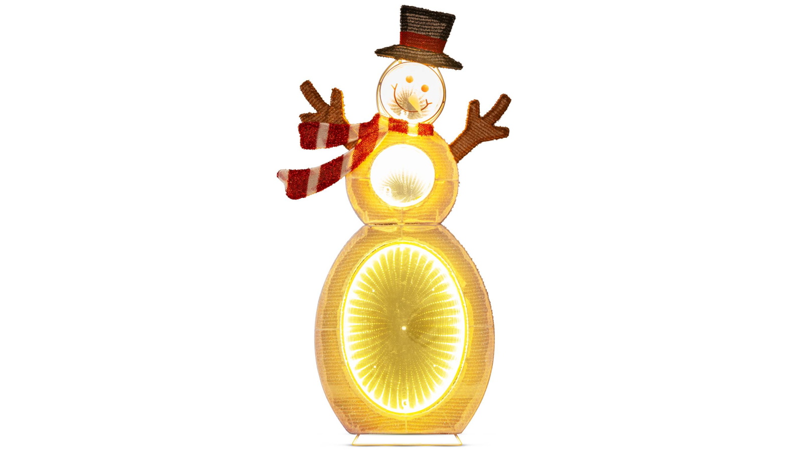 Costway 79cm Pre-Lit Snowman with Mirror and 105 Built-in LED Lights