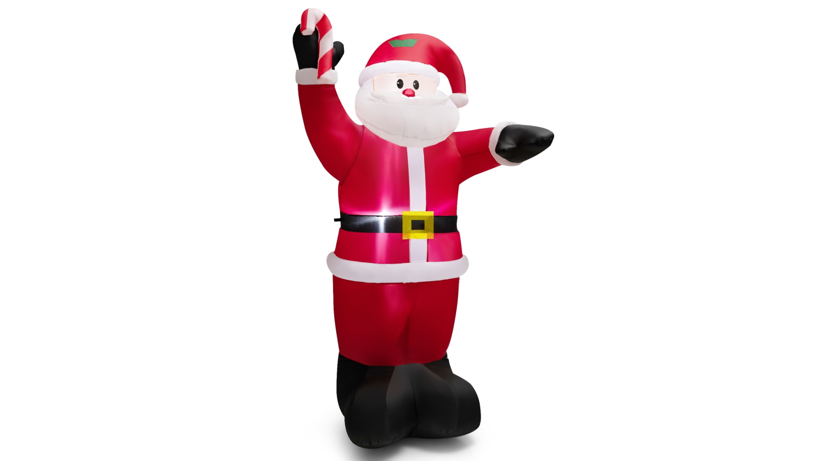 Costway 240cm Lighted Blow-Up Santa Christmas Decoration with Crutch