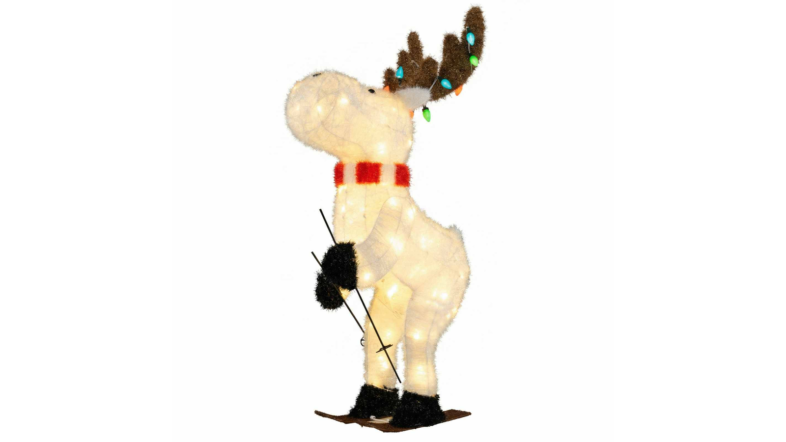 Costway 111cm Pre-lit Animated Christmas Reindeer with 98 Cold White LED