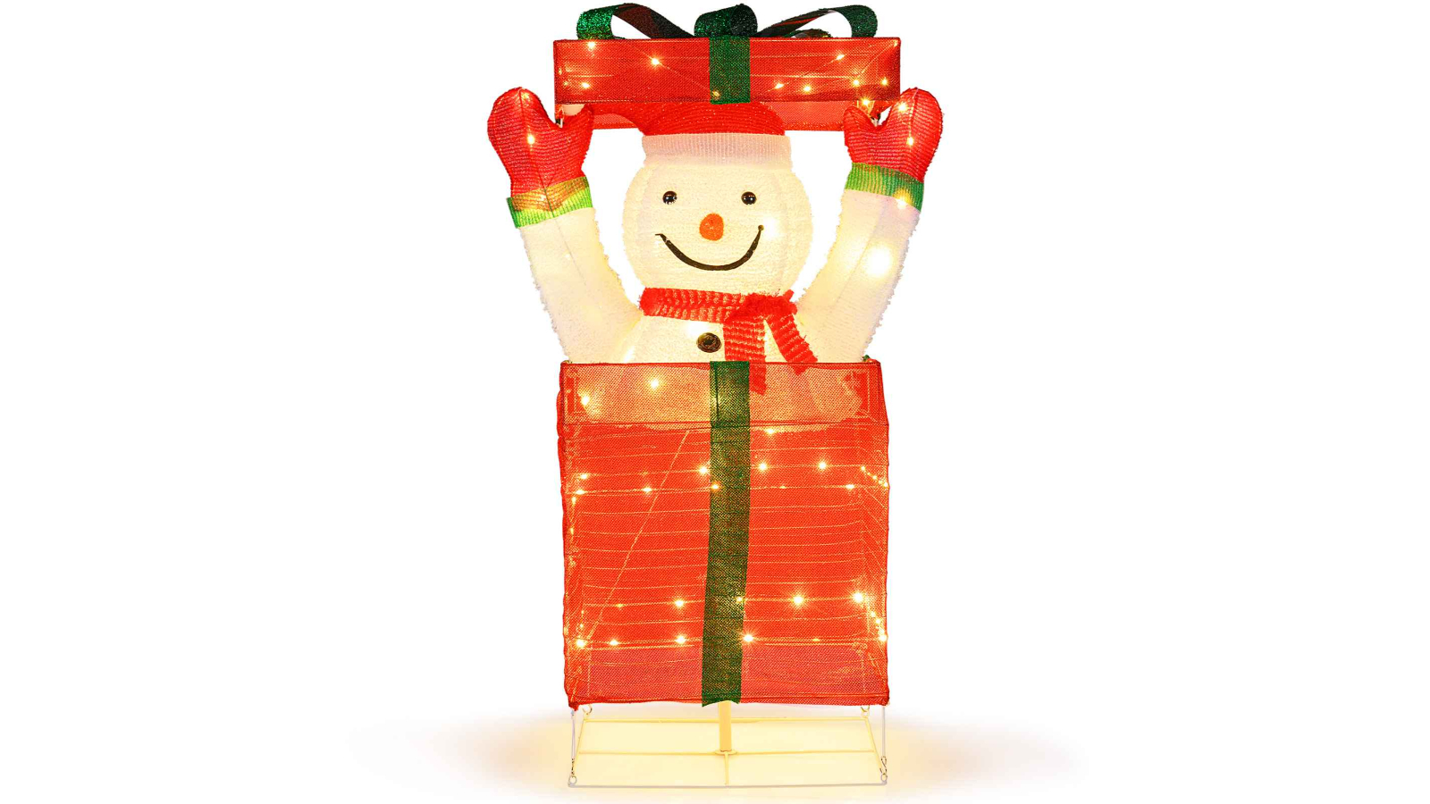 Costway 3D Pop-Up Snowman Gift Box with LED Light