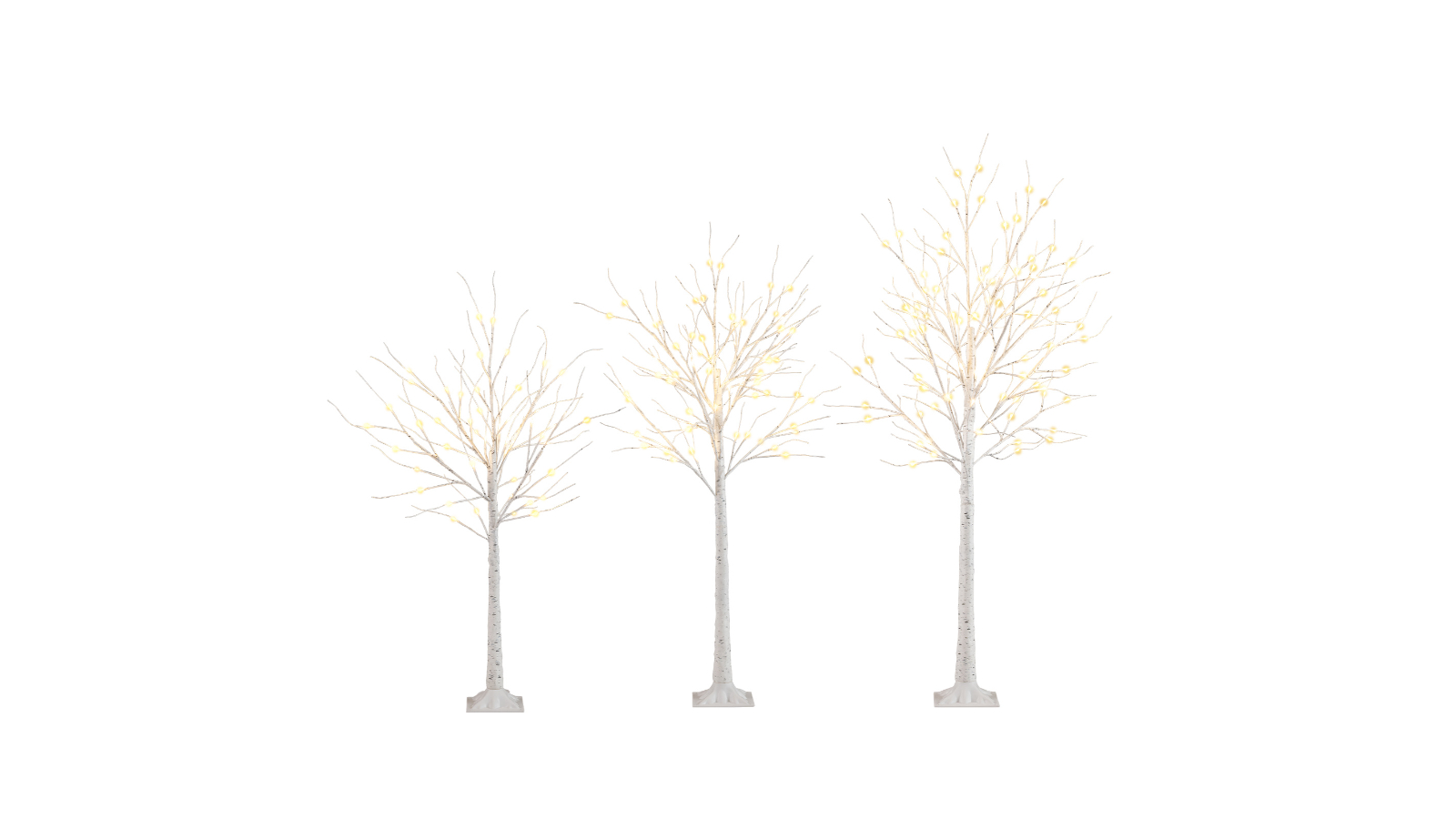 Costway Set of 3 Pre-Lit Artificial Christmas Tree with 216 LED Light