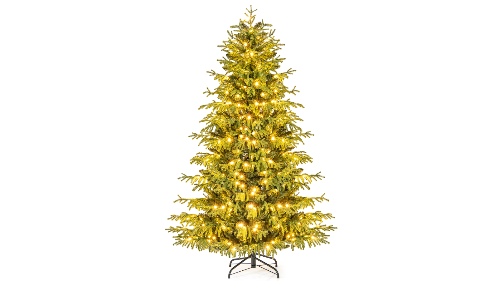 Costway 746 Branch Tip Folding Metal Stand Pre-Lit LED Christmas Tree 