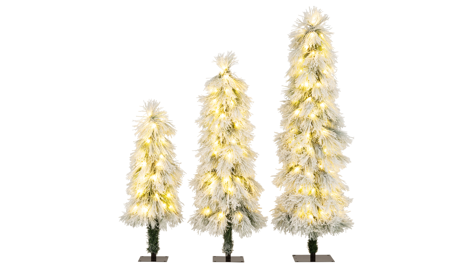 Costway Set of 3 Artificial Pre-Lit Christmas Tree - 150cm 
