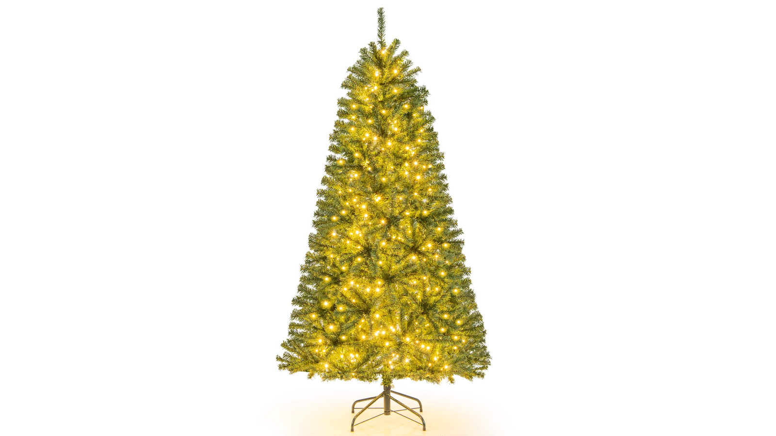 Costway 1.8metre Pre-Lit Artificial Christmas Tree with 500 Warm White LED Light 