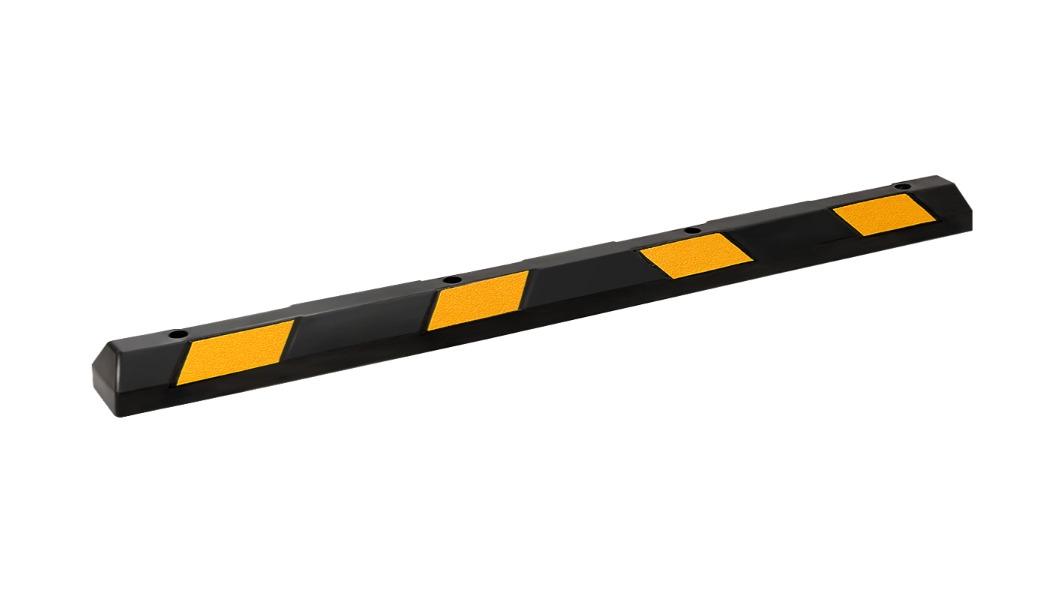 Costway 180cm Rubber Curb Heavy Duty Parking Lot Guide Reflective Wheel Driveway Stopper - Yellow