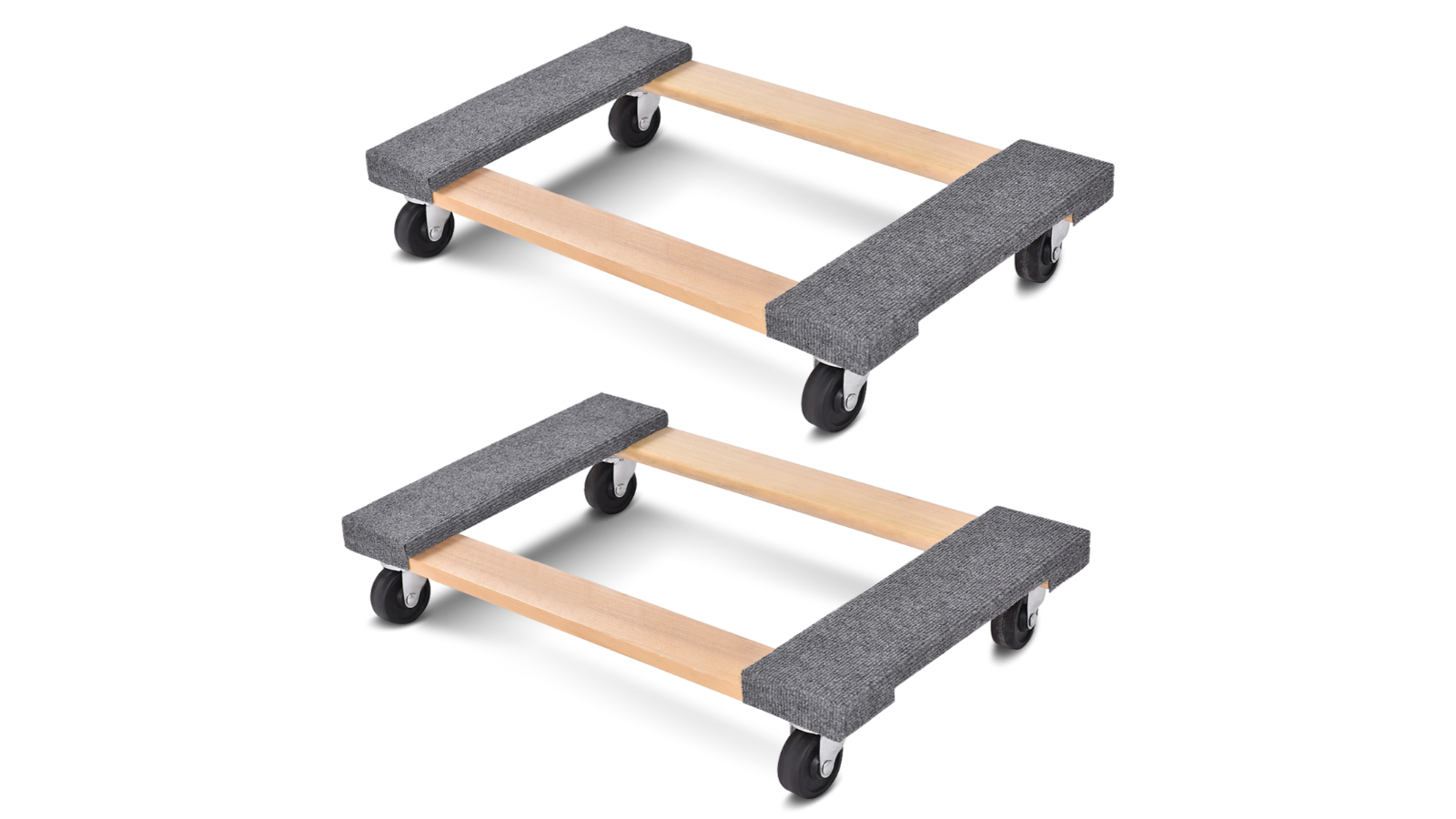 Costway 2 Piece Wood Furniture Dolly Heavy Stuff 450kg Load Moving Carrier 