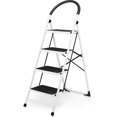 Costway 4-Step Portable Folding Ladder Step Stool with Anti-Slip Pedal Hand Grip