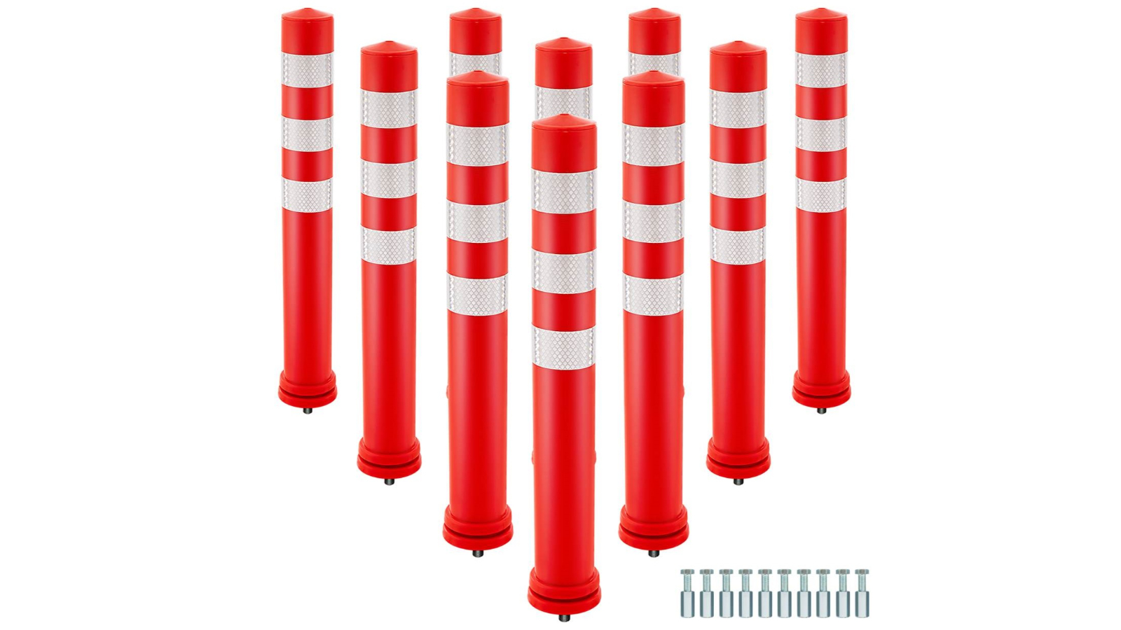 Costway 10 Piece Caution Cones Parking Post