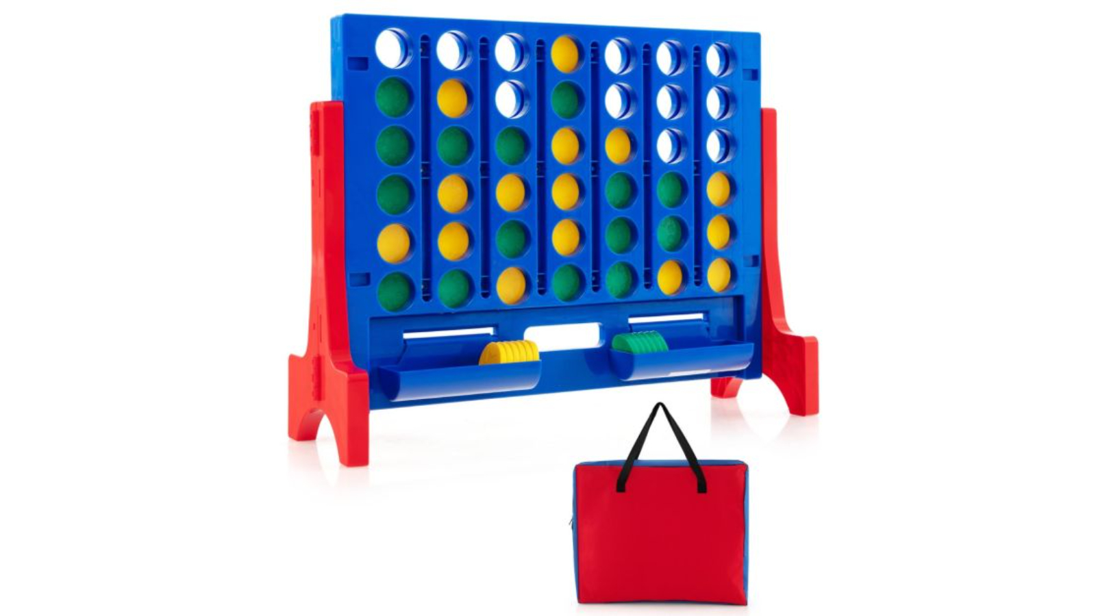 Costway Jumbo 42 Rings 4-to-Score Board Game Set - Blue