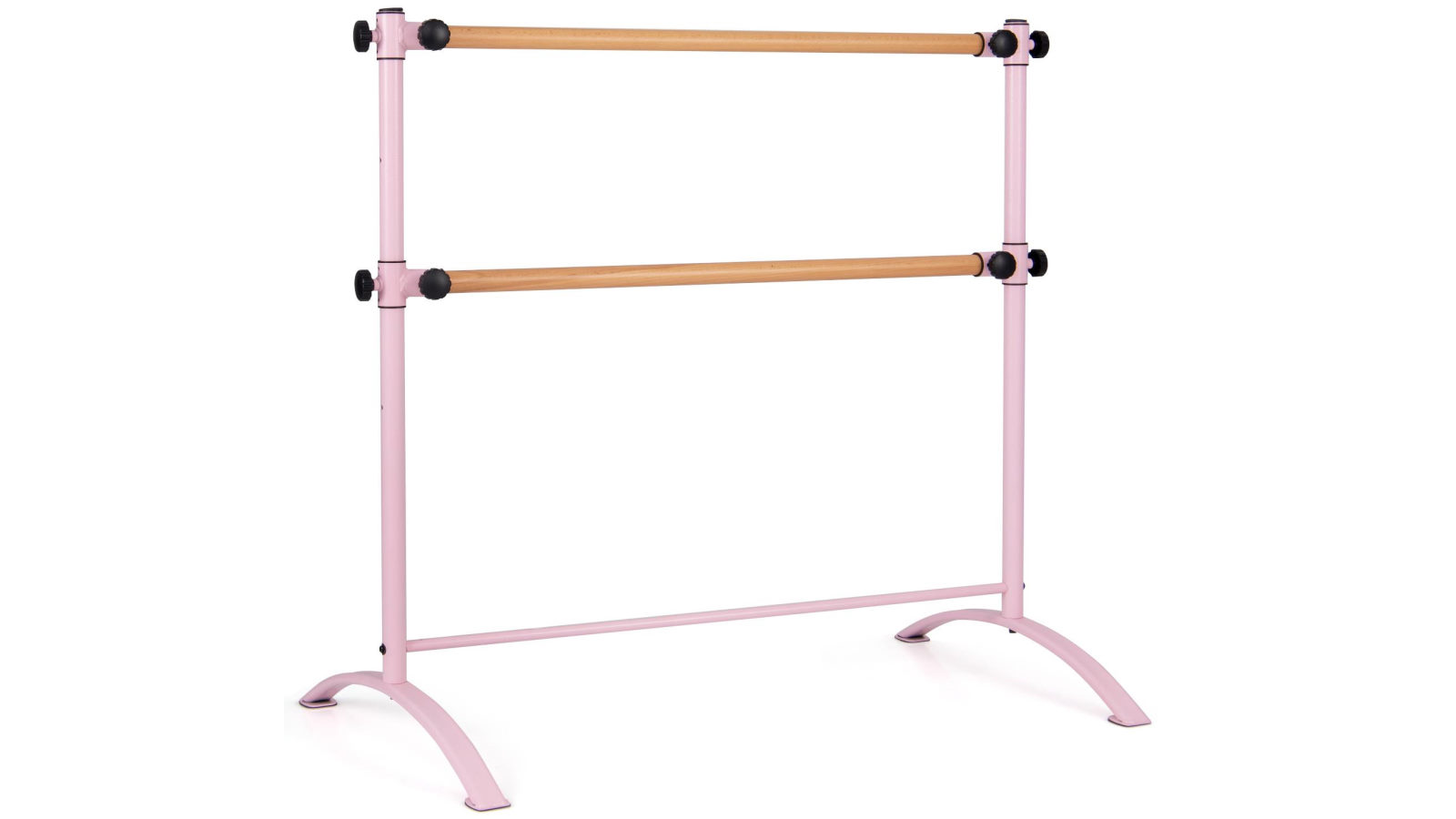 Costway Portable Double Ballet Barre Freestanding Stretching Exercise Dance Bar - Pink