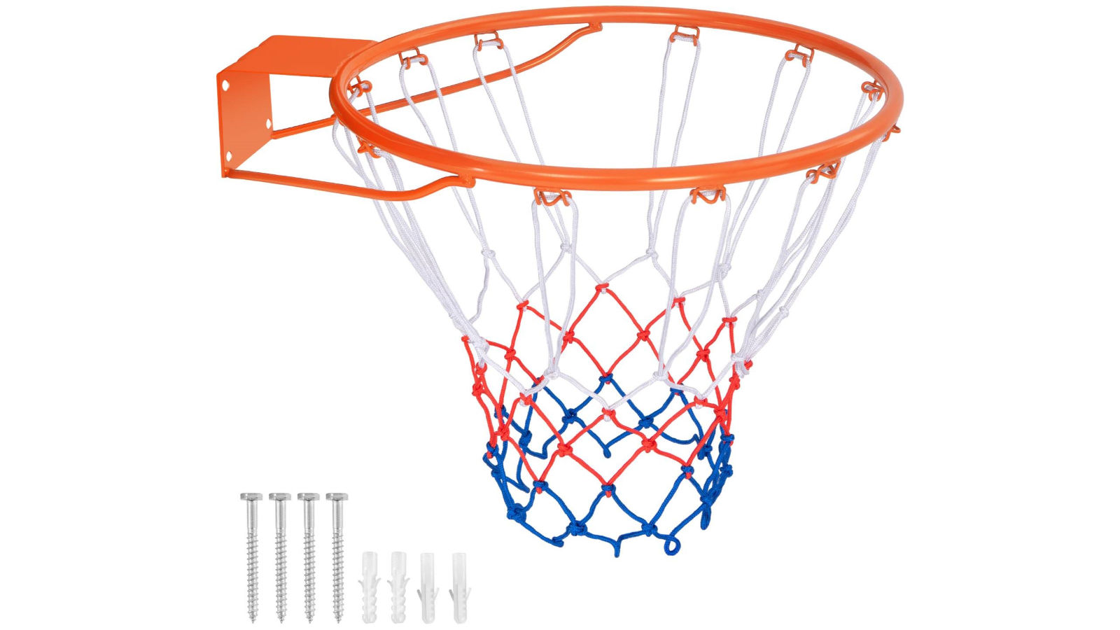 Costway 38cm Wall Mounted Basketball Hoop Rim - Orange
