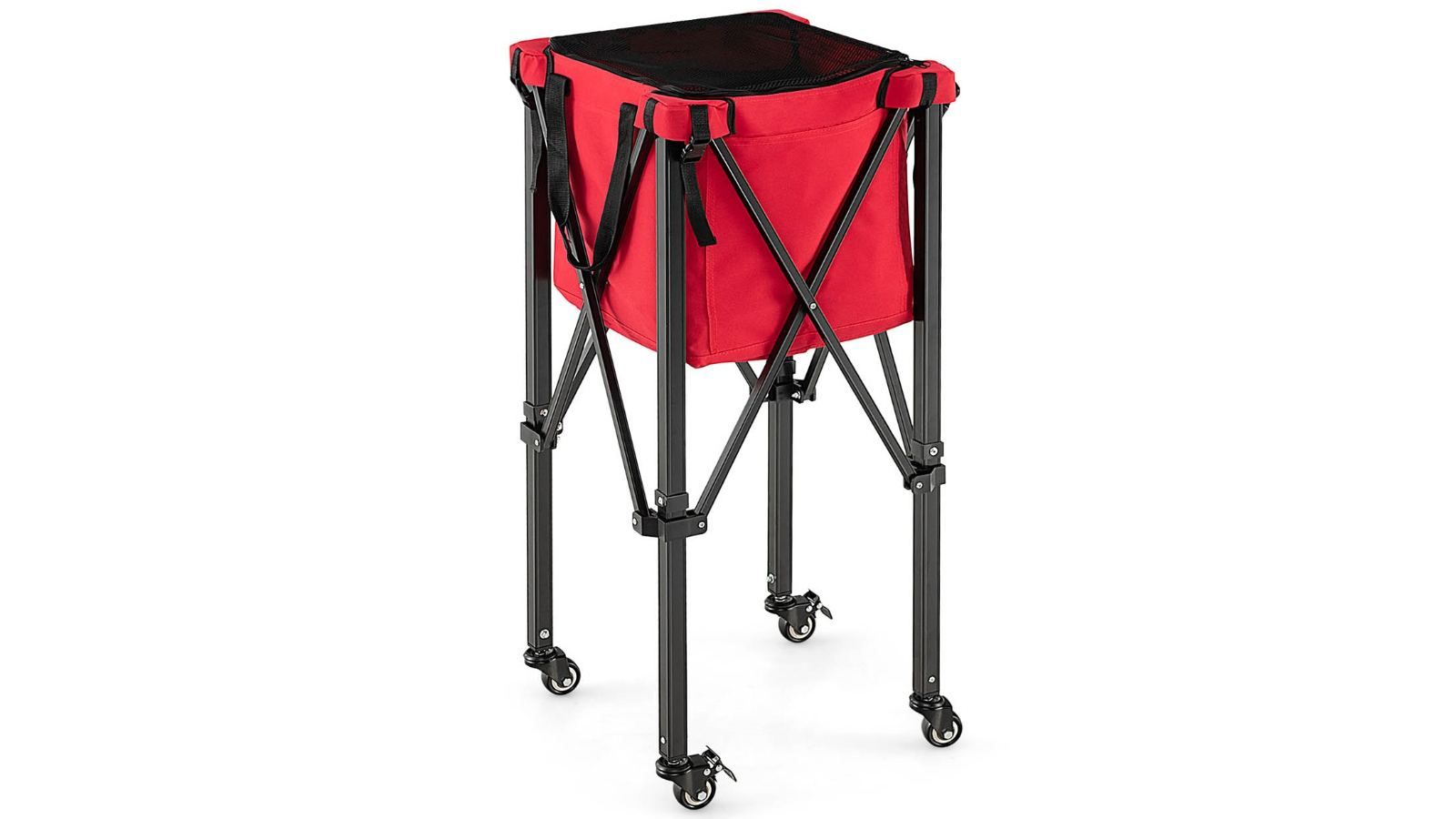 Costway Tennis Ball Cart Trolley with Side Foldable Pocket