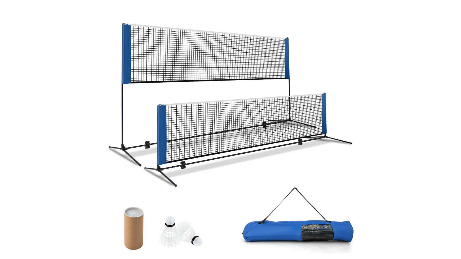 Costway 42cm Badminton Tennis Net with 2 Shuttlecocks and Carrying Bag