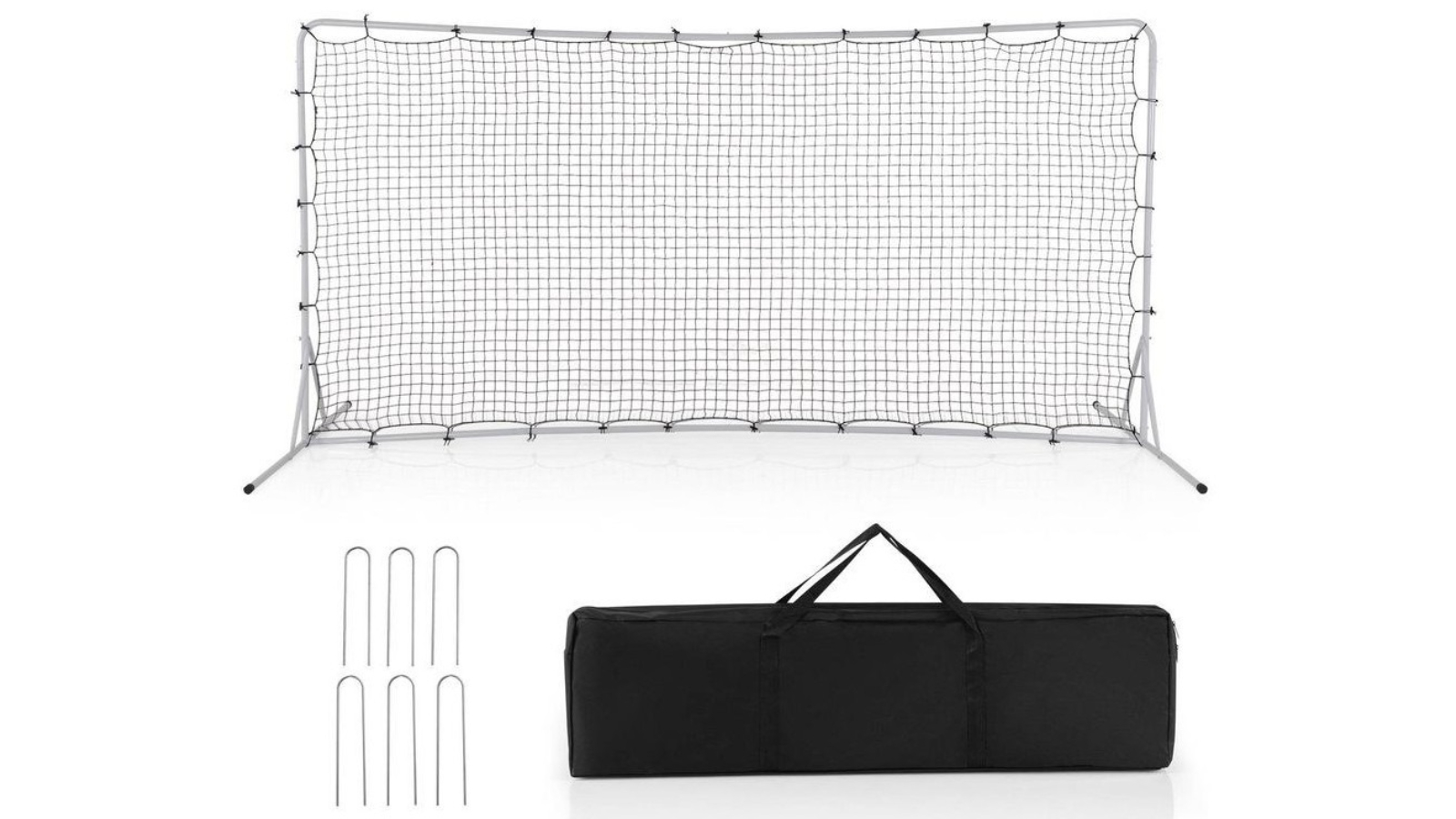 Costway 375 x 185cm Soccer Rebounder Net Set - White