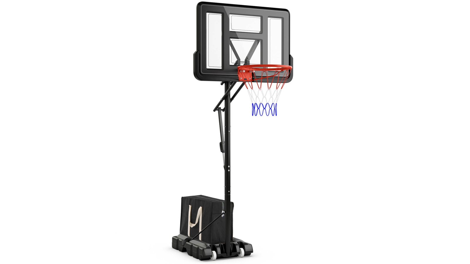 Costway 300-370cm Portable Basketball Hoop Stand with Weight Bag - Black