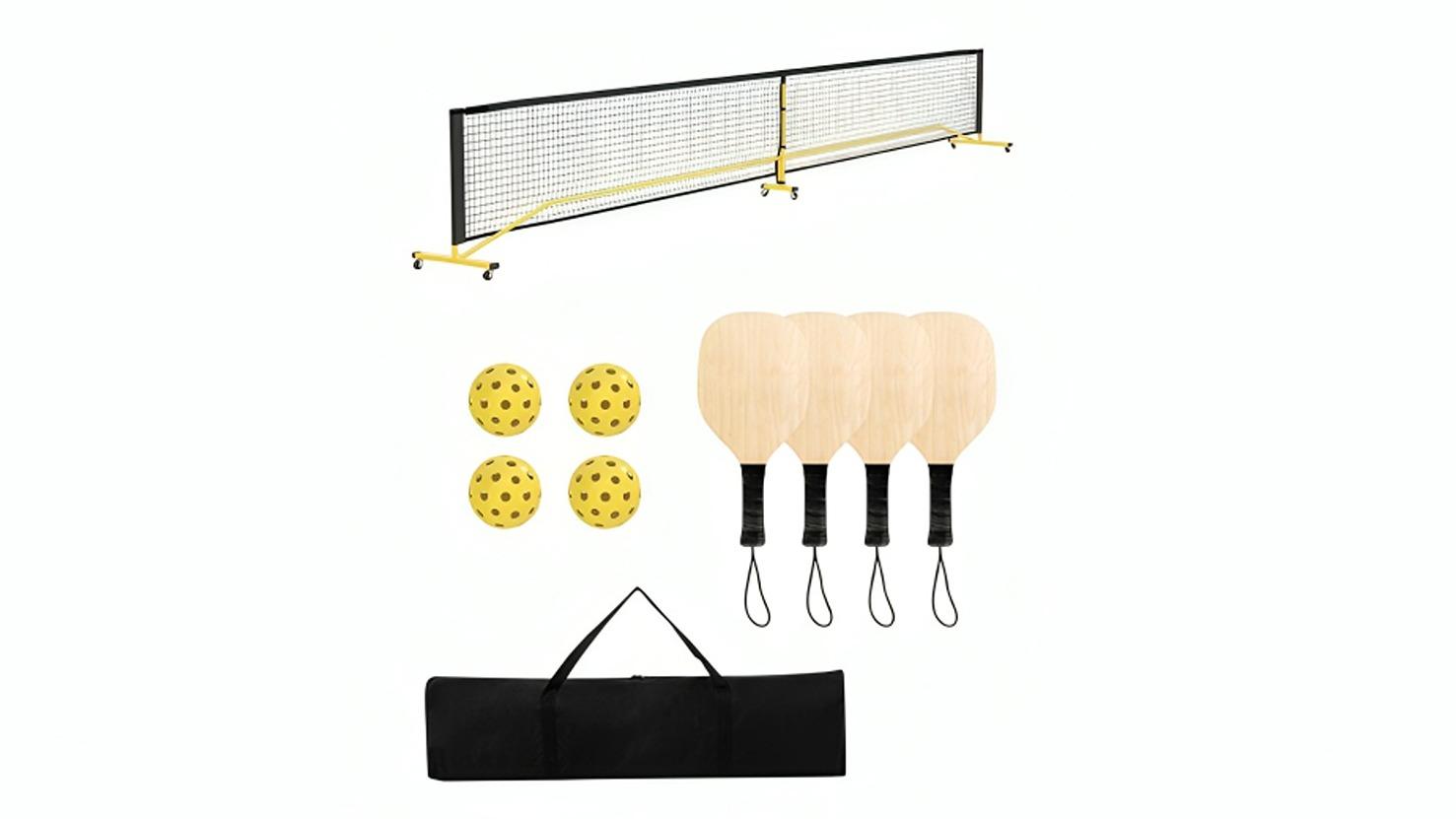 Costway Portable All-Weather Pickleball Set with Carry Bag
