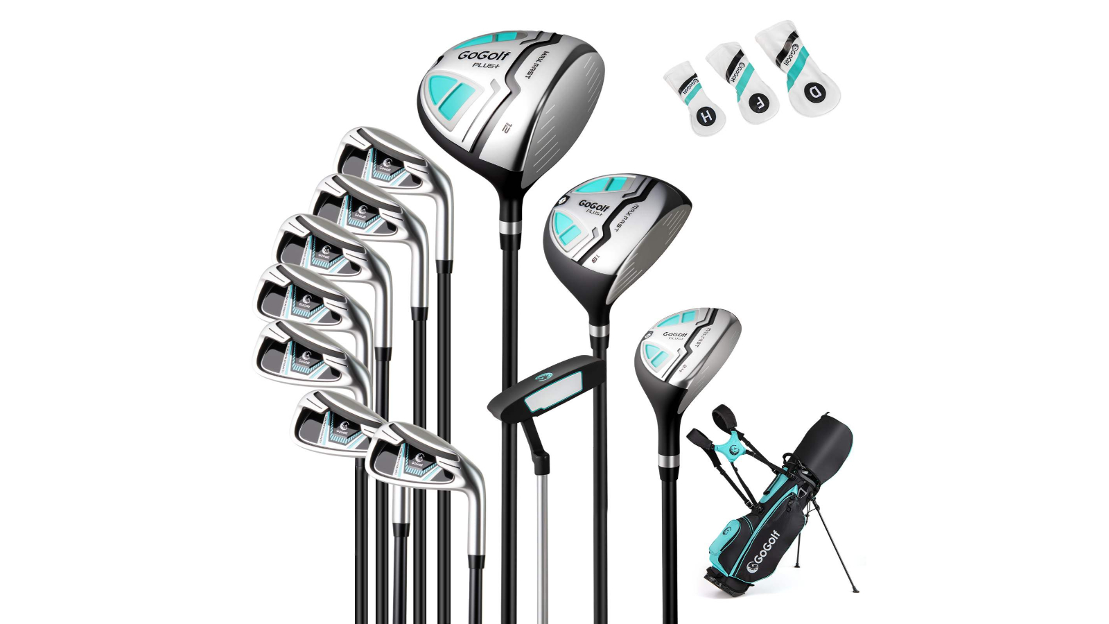 Costway 15 club Portable Complete Womens Golf Club Set for Juniors with Stand Bag - Green
