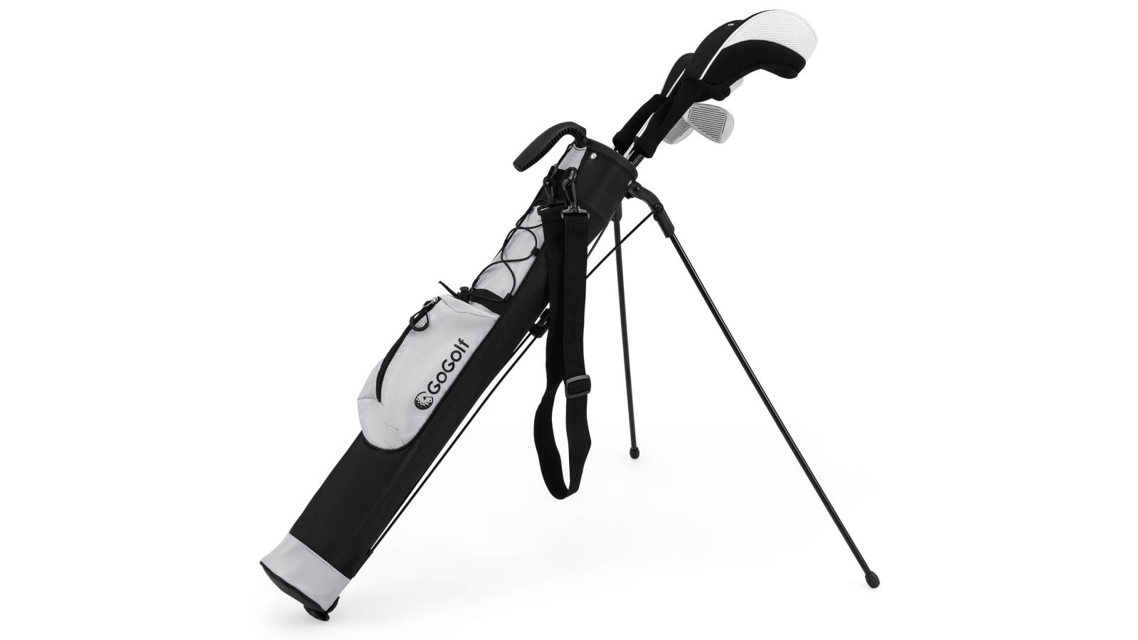 Costway Lightweight Golf Stand Bag with Shoulder Strap Pocket and Bottle Holder - Grey