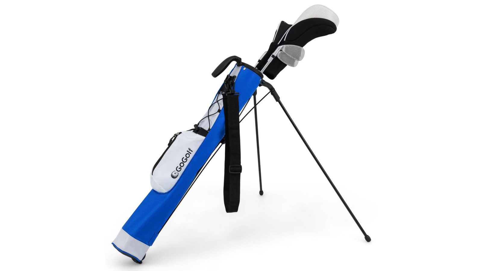 Costway Lightweight Golf Stand Bag with Shoulder Strap Pocket and Bottle Holder - Black/Blue