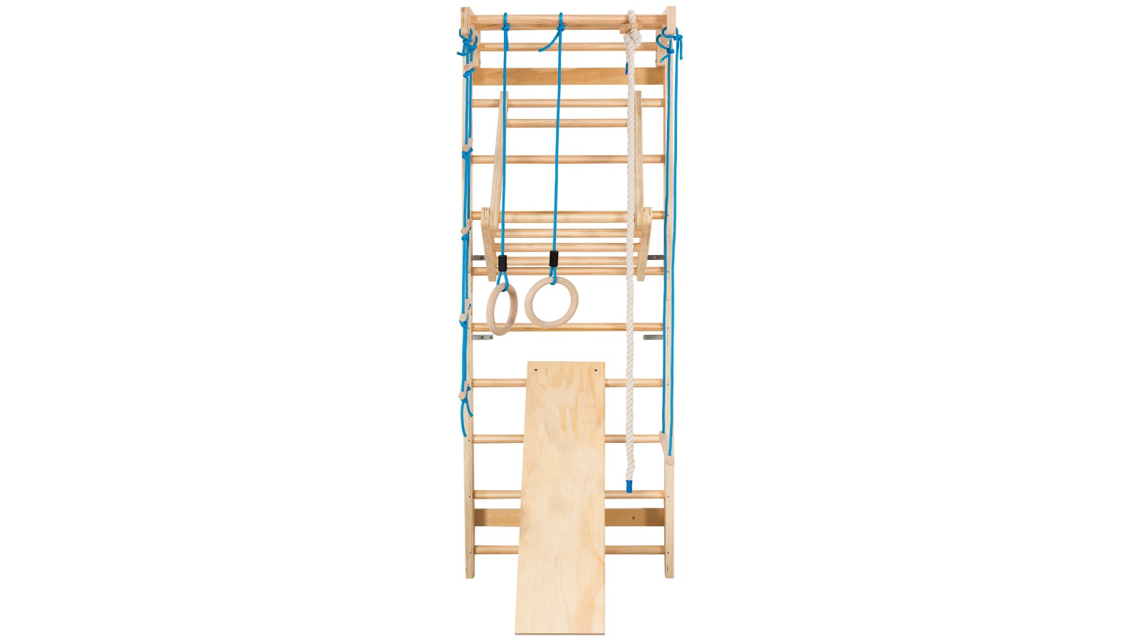 Costway Wood Swedish Ladder Wall Set with Slide Pull-Up Bar