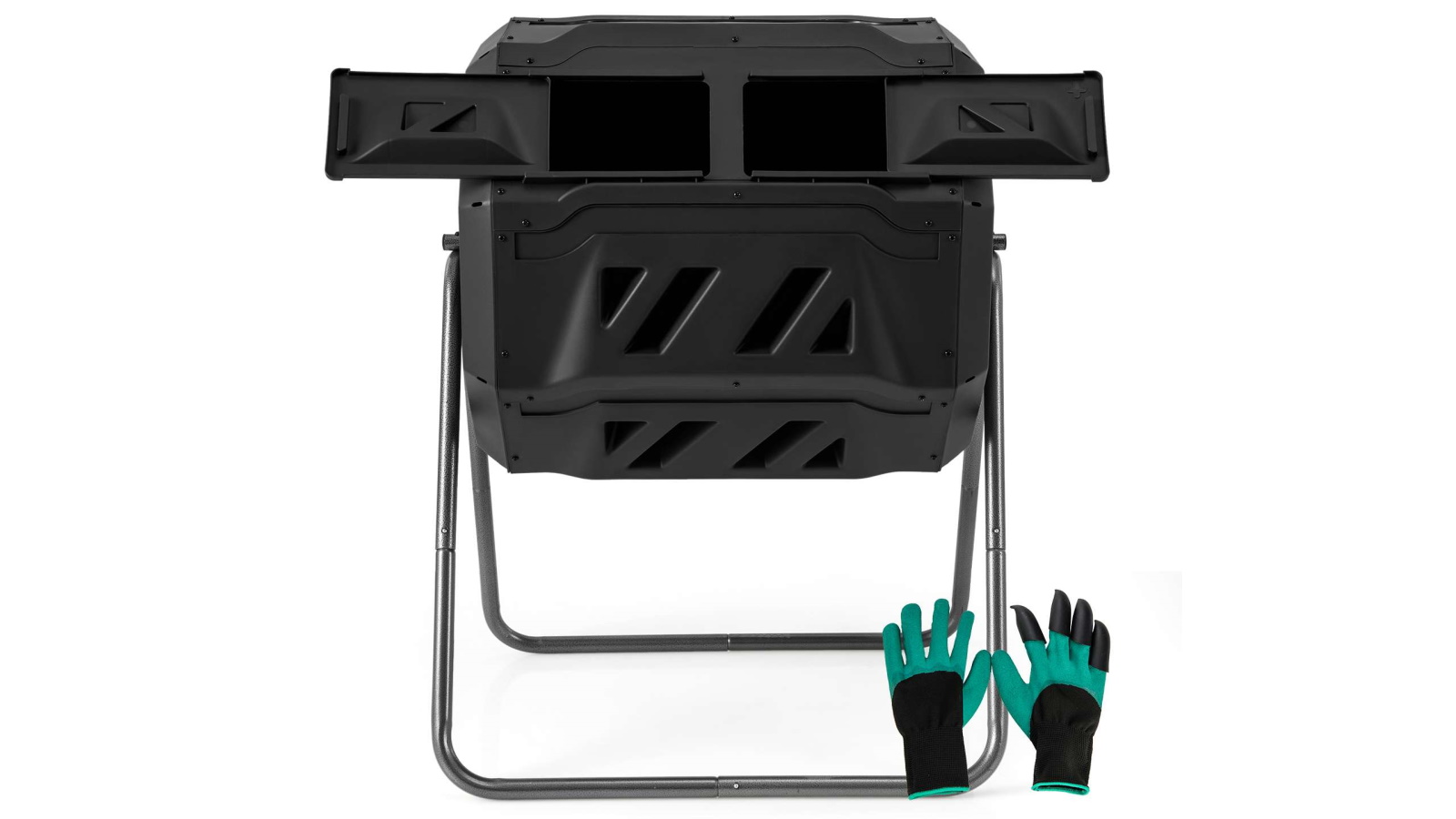 Costway 160L Outdoor Tumbler Garden Composter with Dual Chamber