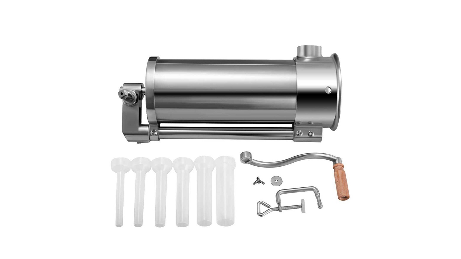 Costway 1.5 Litre Stainless Steel Vertical Sausage Stuffer Maker with 4 Food-Grade Tube