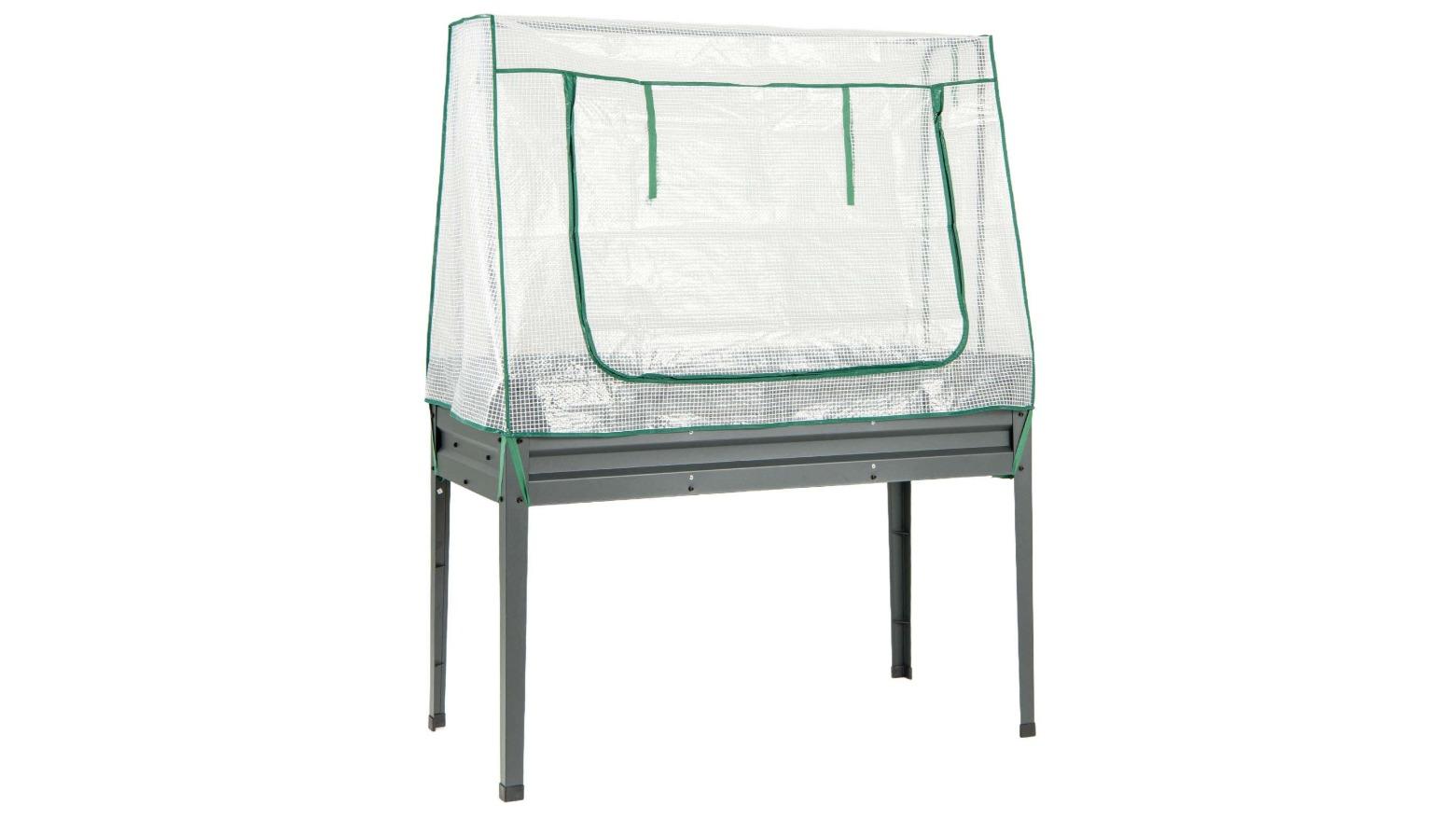 Costway Metal Elevated Planter with Leg - Grey
