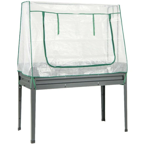 Costway Metal Elevated Planter with Leg - Grey