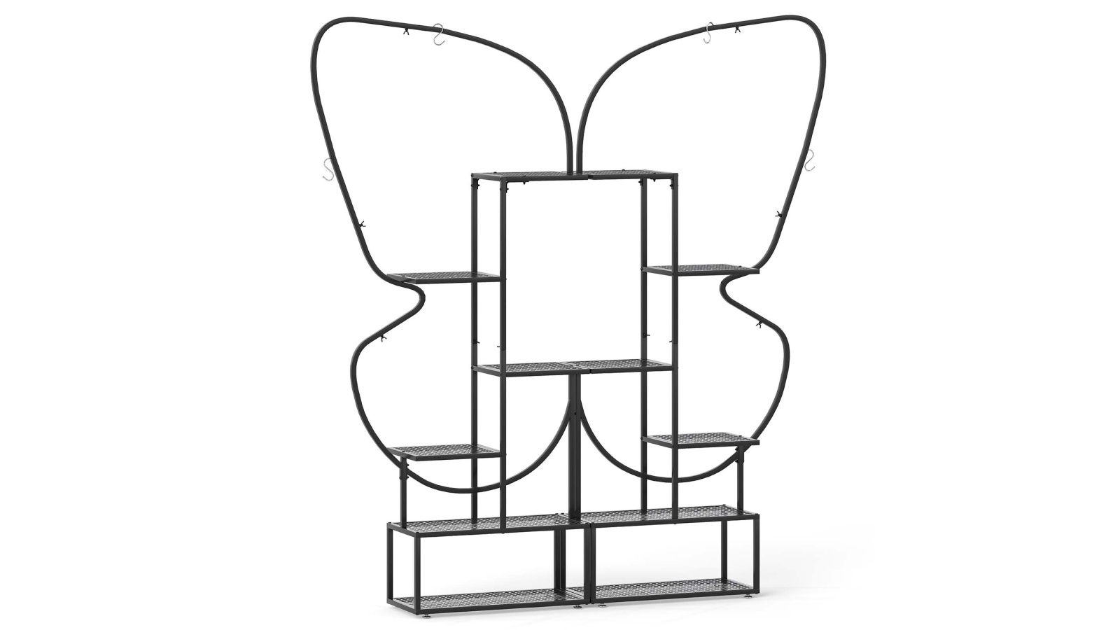 Costway 6-Tier Butterfly-Shaped Metal Plant Stand Set