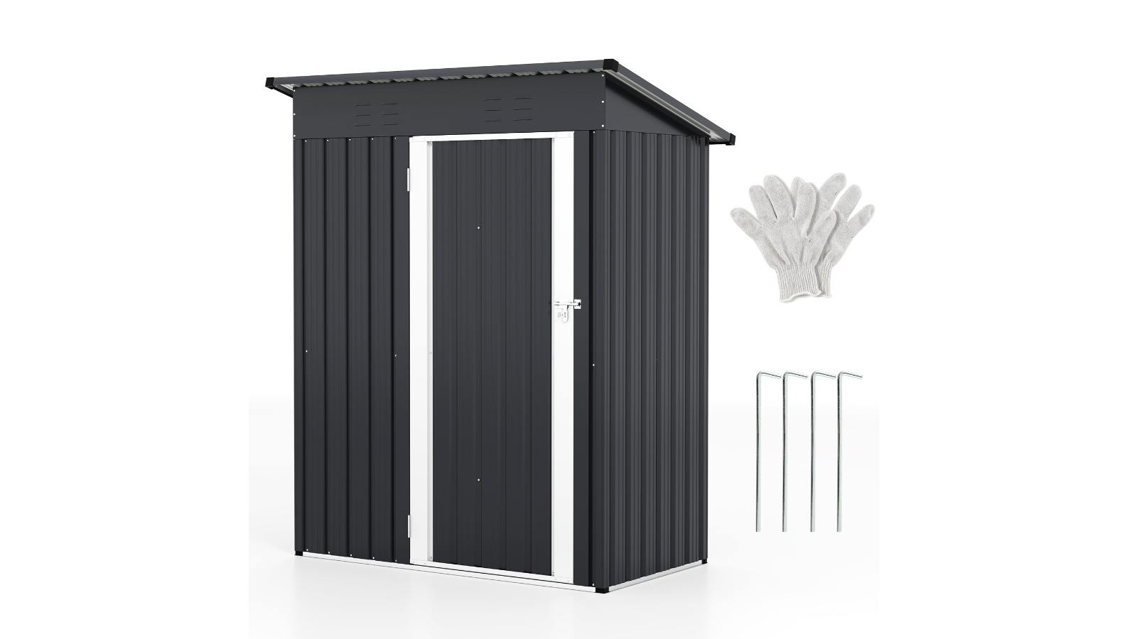 Costway 1.5 x 0.9metre Metal Tool House/Garden Shed Storage with 2-Vent
