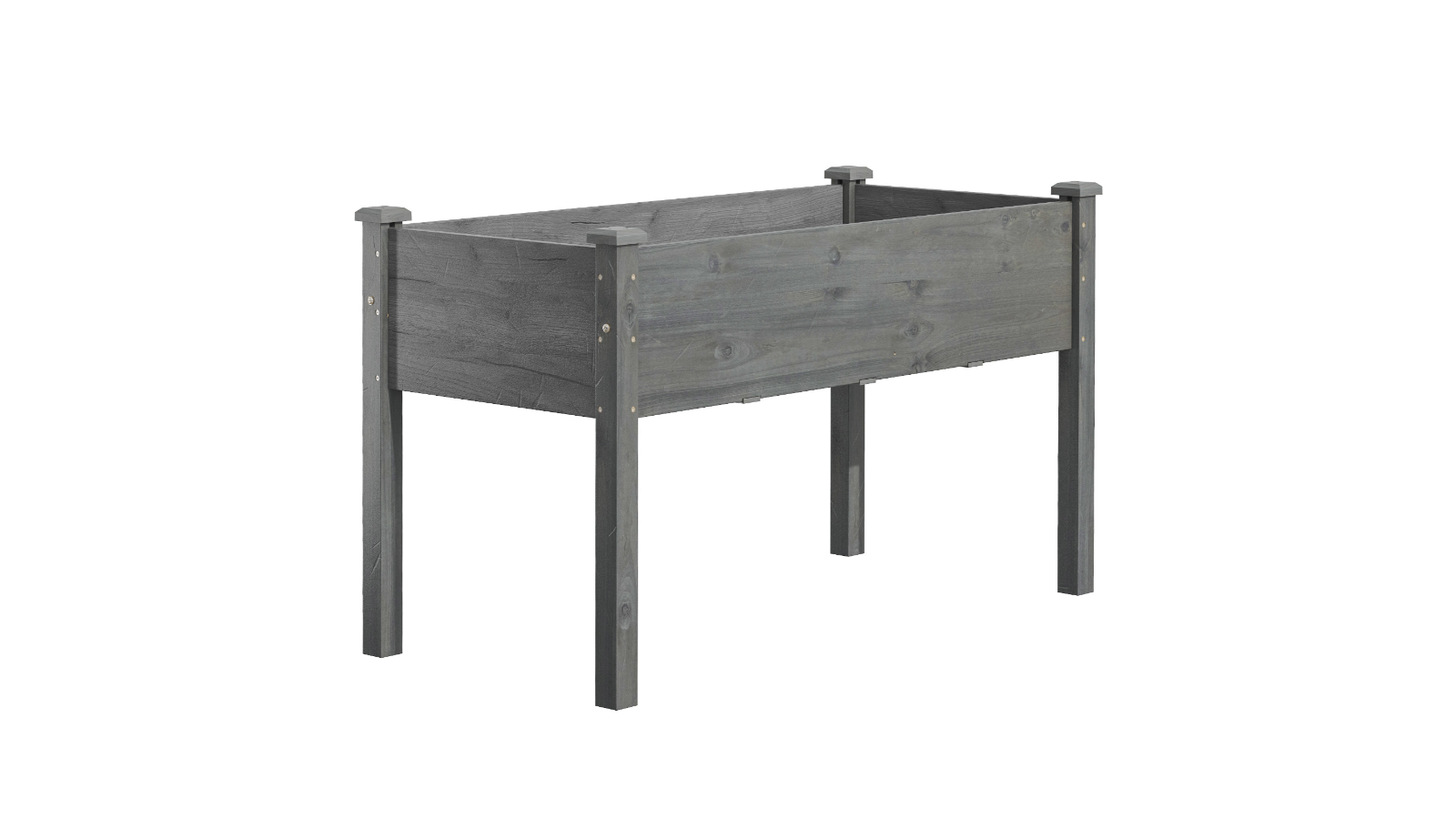Costway Wooden Raised Planter Box - Grey