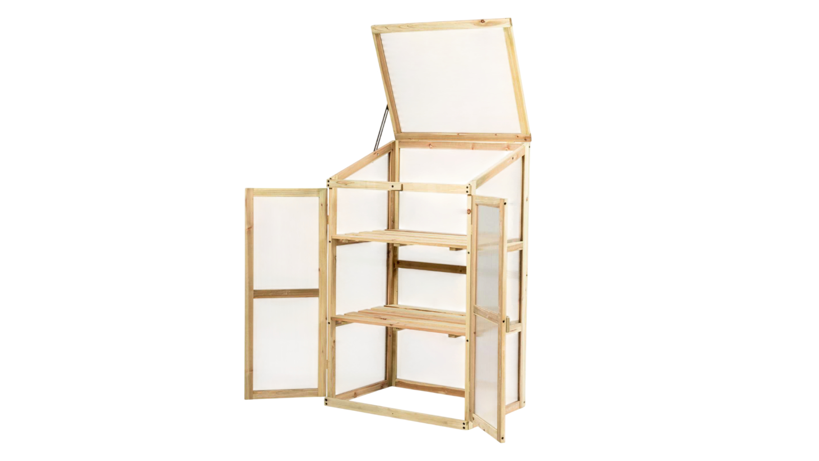 Costway Wooden Greenhouse Storage with Openable Window
