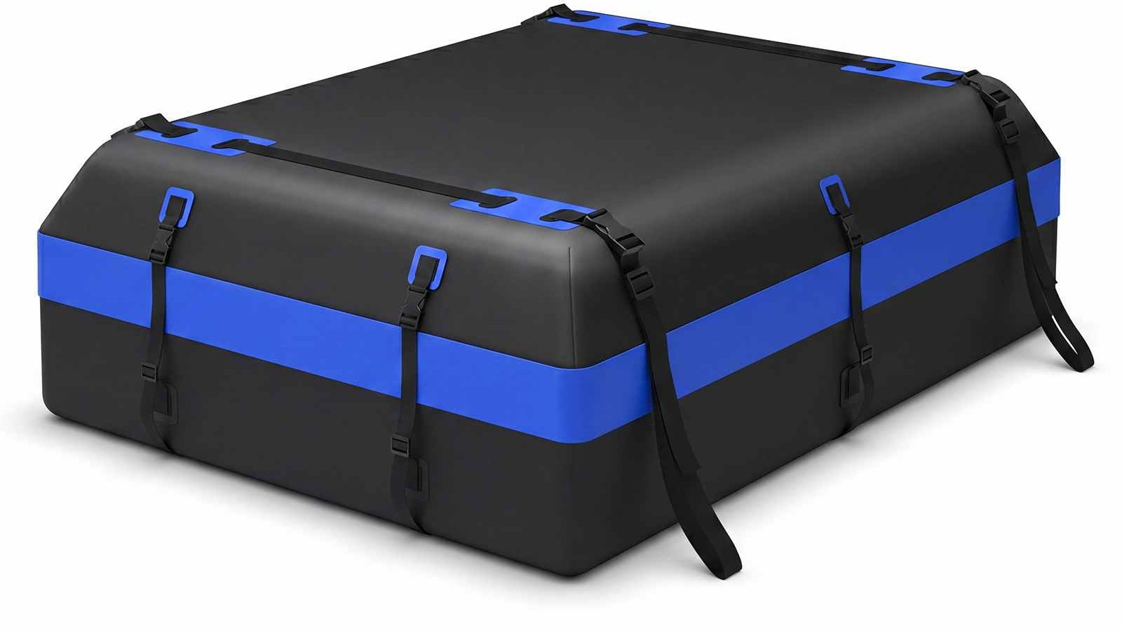 Costway 595L Waterproof Rooftop Cargo Carrier Bag 840D PVC Roof Luggage Bag - Blue