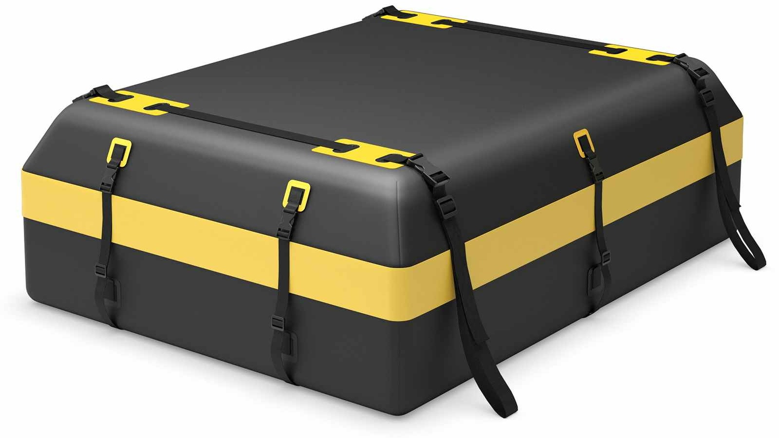Costway 595L Waterproof Rooftop Cargo Carrier Bag 840D PVC Roof Luggage Bag - Yellow