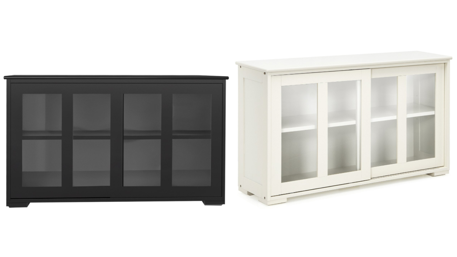 Costway Modern Kitchen Buffet Sideboard with Tempered Glass